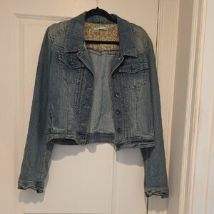 Maurices Floral Lined Denim Jacket